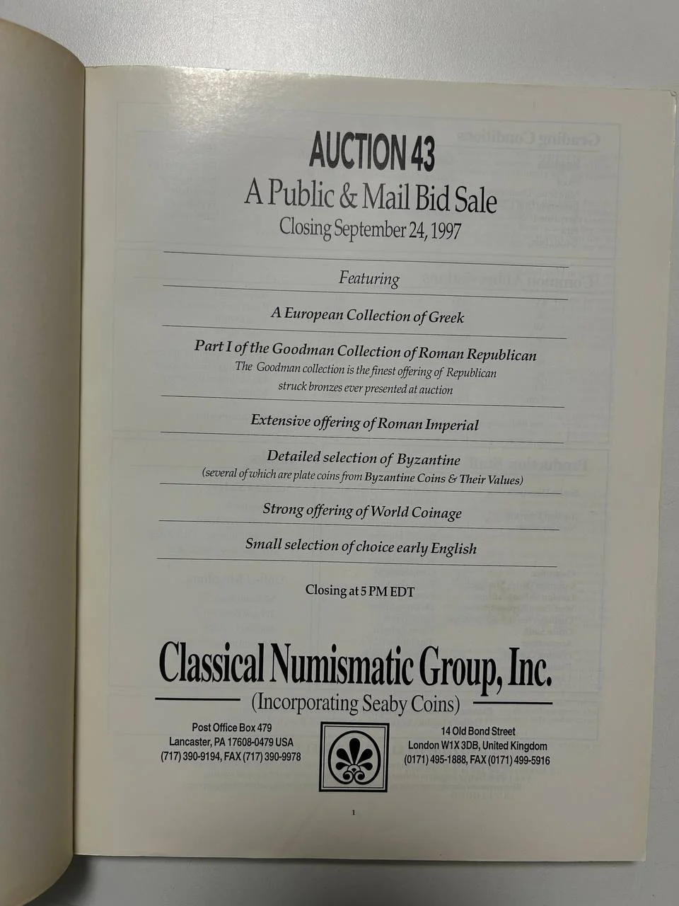 Каталог монет №43 Classical Numismatic Group 1997 England - миниатюра 2