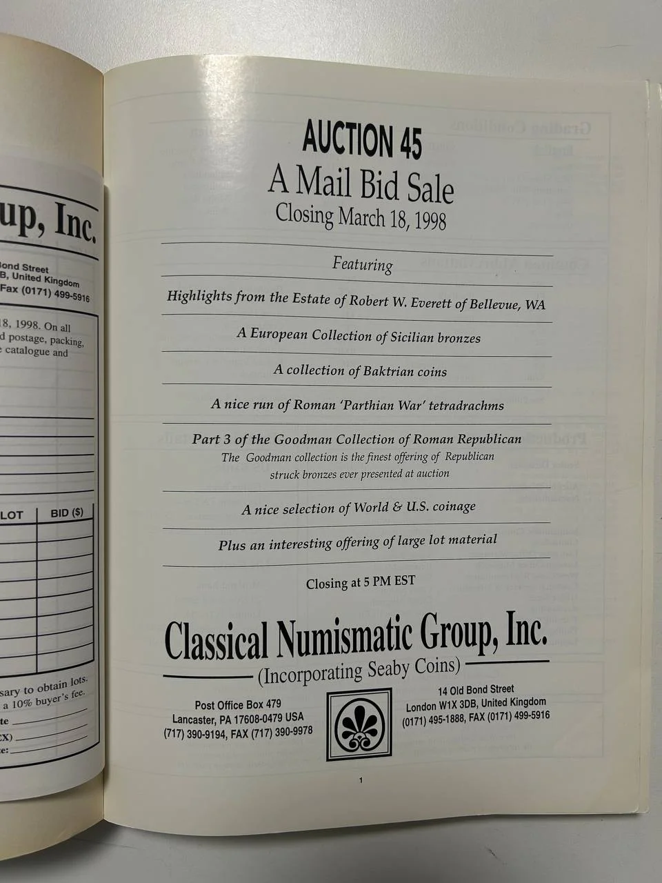 Каталог монет №45 Classical Numismatic Group 1998 England - миниатюра 2