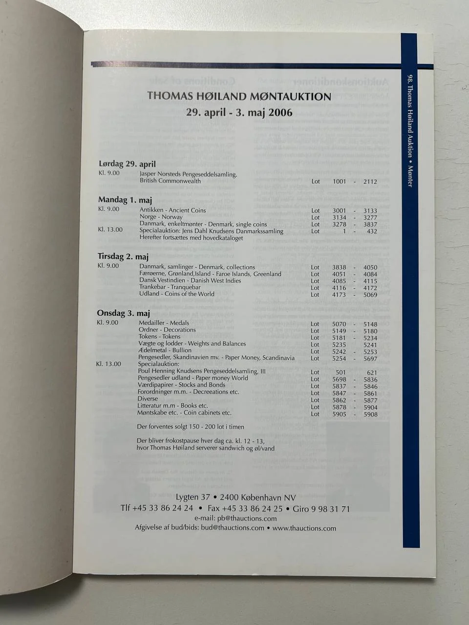 Каталог монет 98. THOMAS HOILAND MONTAUKTION 1.-3. MAJ 2006 LYGTEN KOBENHAVN - миниатюра 2