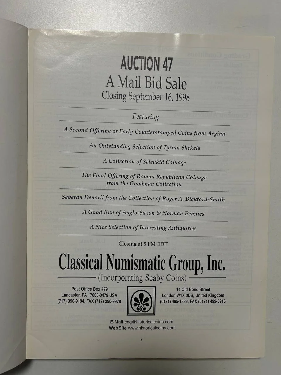 Каталог монет №47 Classical Numismatic Group 1998 England - миниатюра 2