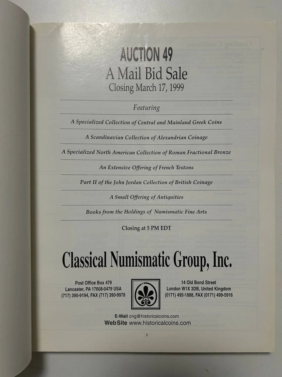 Каталог монет №49 Classical Numismatic Group 1999 England - миниатюра 2