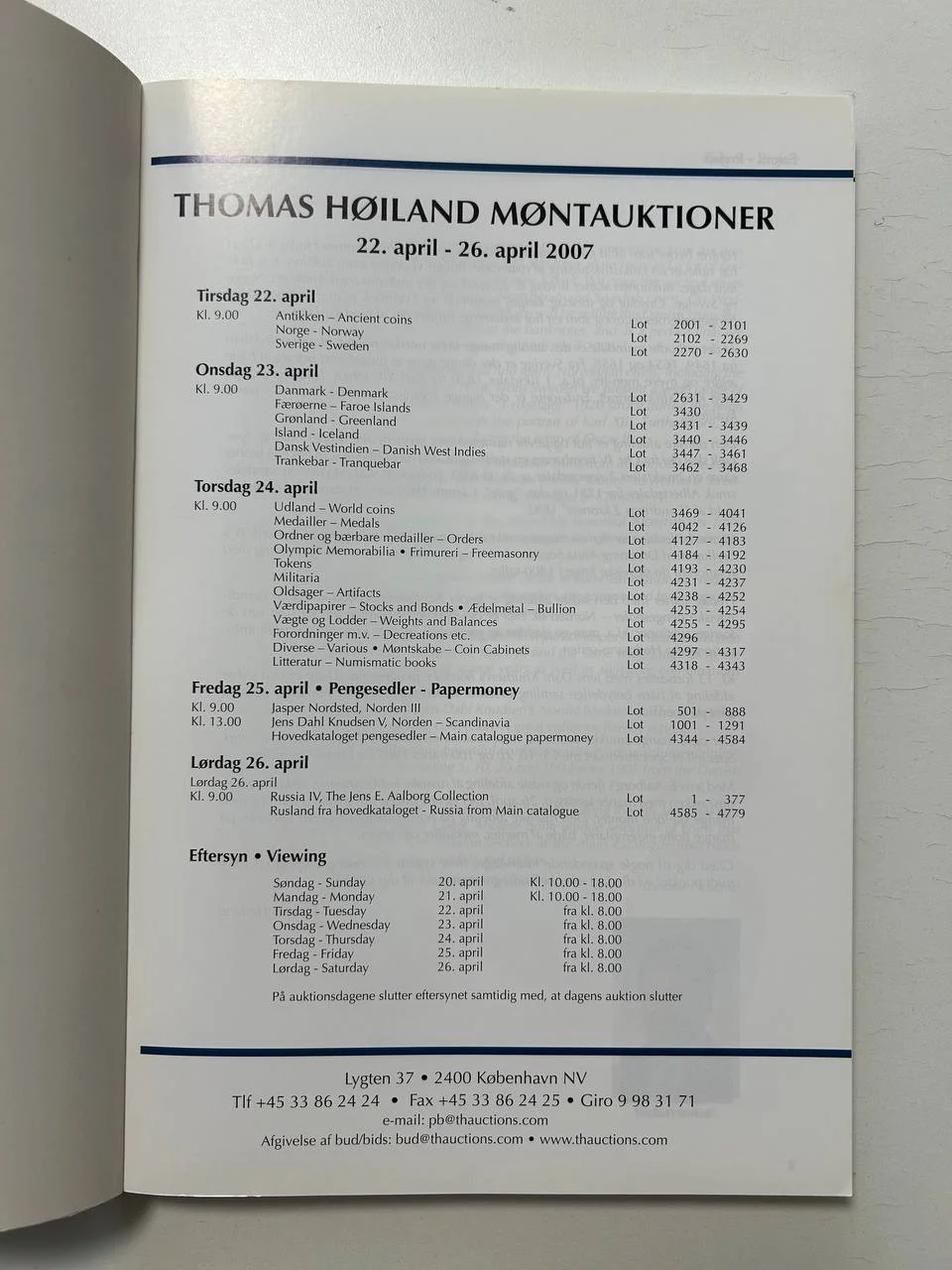 Каталог монет 125. THOMAS HOILAND MONTAUKTION 22.-26. APRIL 2008 LYGTEN KOBENHAVN - миниатюра 2