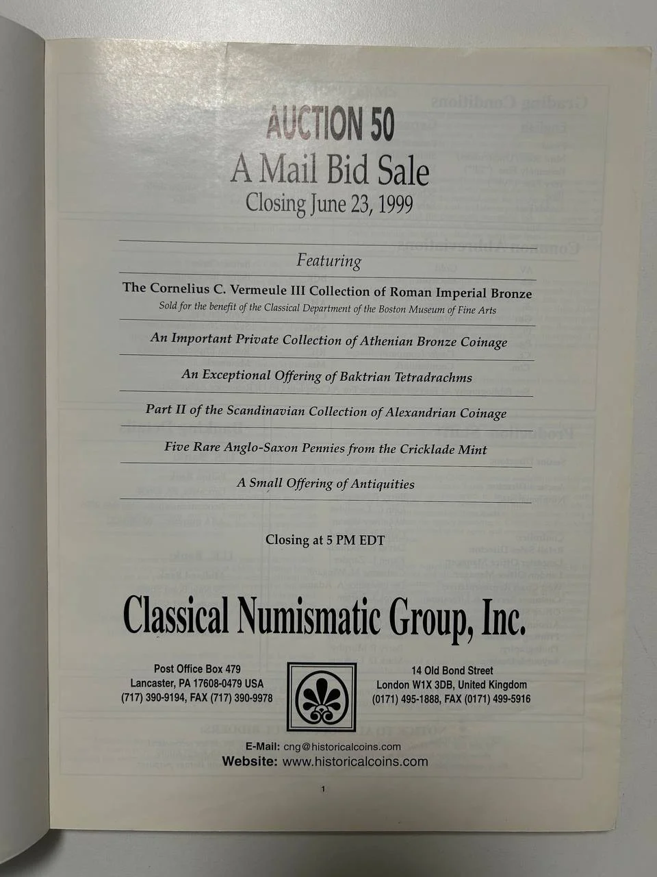 Каталог монет №50 Classical Numismatic Group 1999 England - миниатюра 2