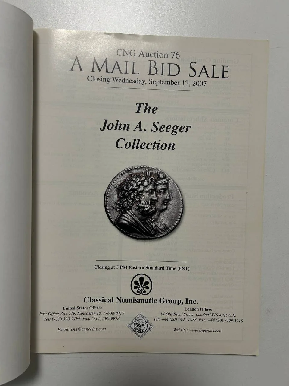 Каталог монет №76/2 Classical Numismatic Group 2007 England - миниатюра 2
