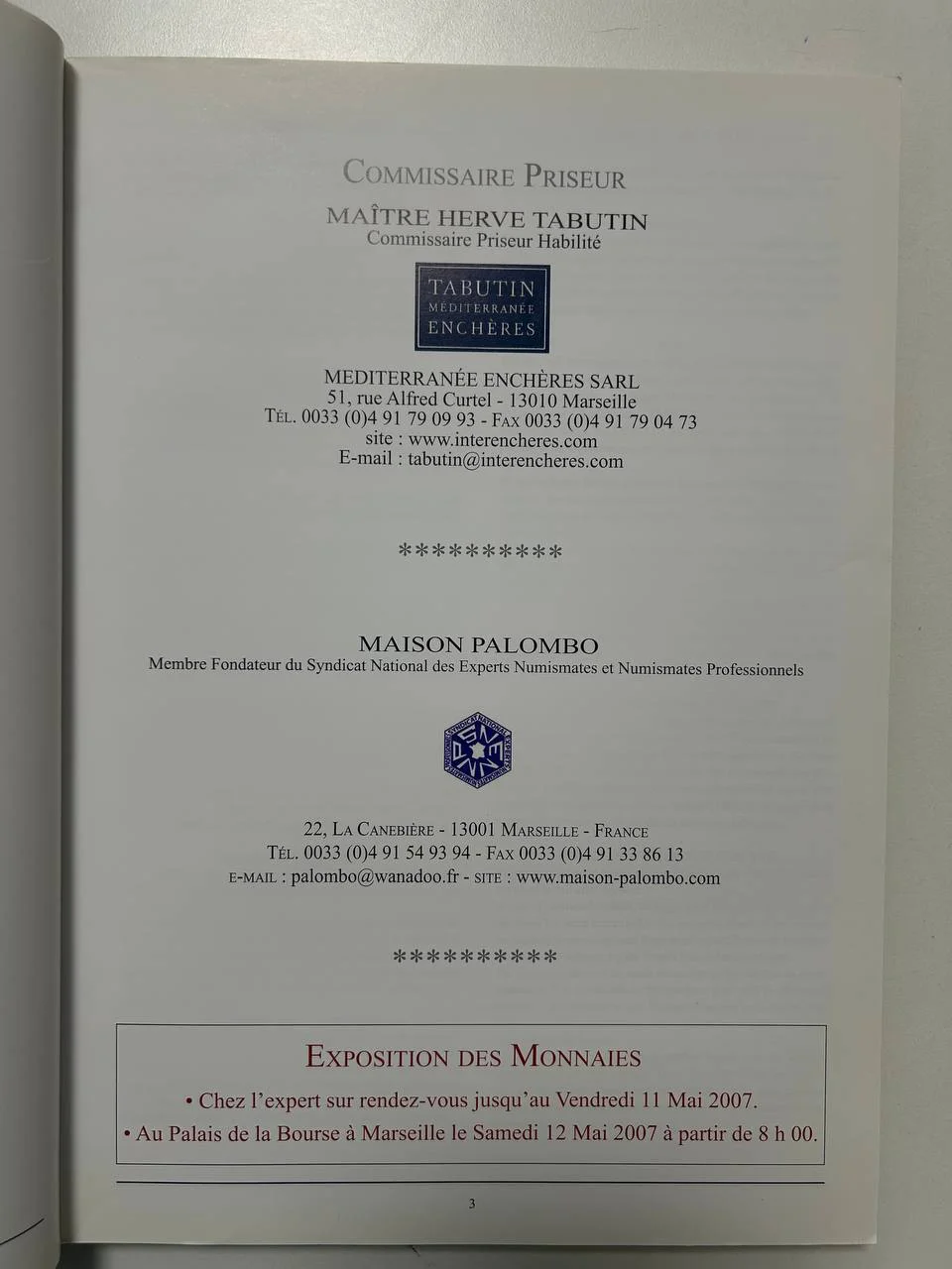 Каталог монет №4 Maison Palombo Марсель 2007 года - миниатюра 3