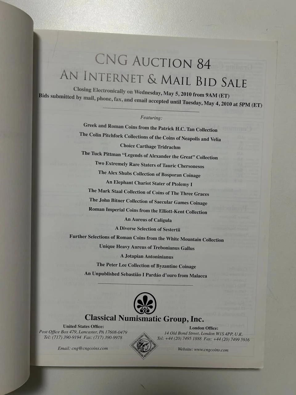 Каталог монет №84 Classical Numismatic Group 2010 England - миниатюра 2