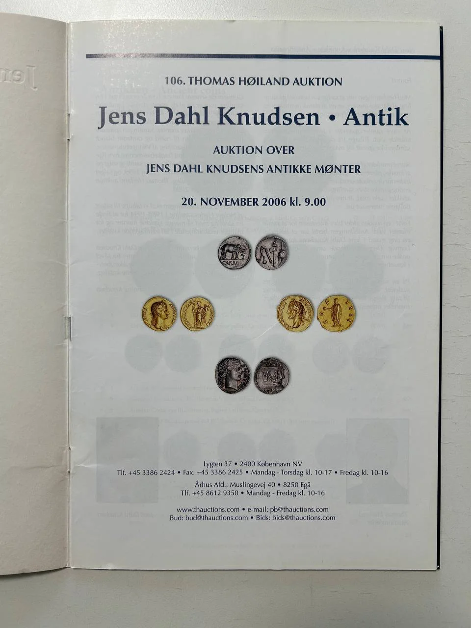 Каталог монет 106. THOMAS HOILAND MONTAUKTION Jens Dahl Knudsen Antik 20. NOVEMBER 2006 - миниатюра 2