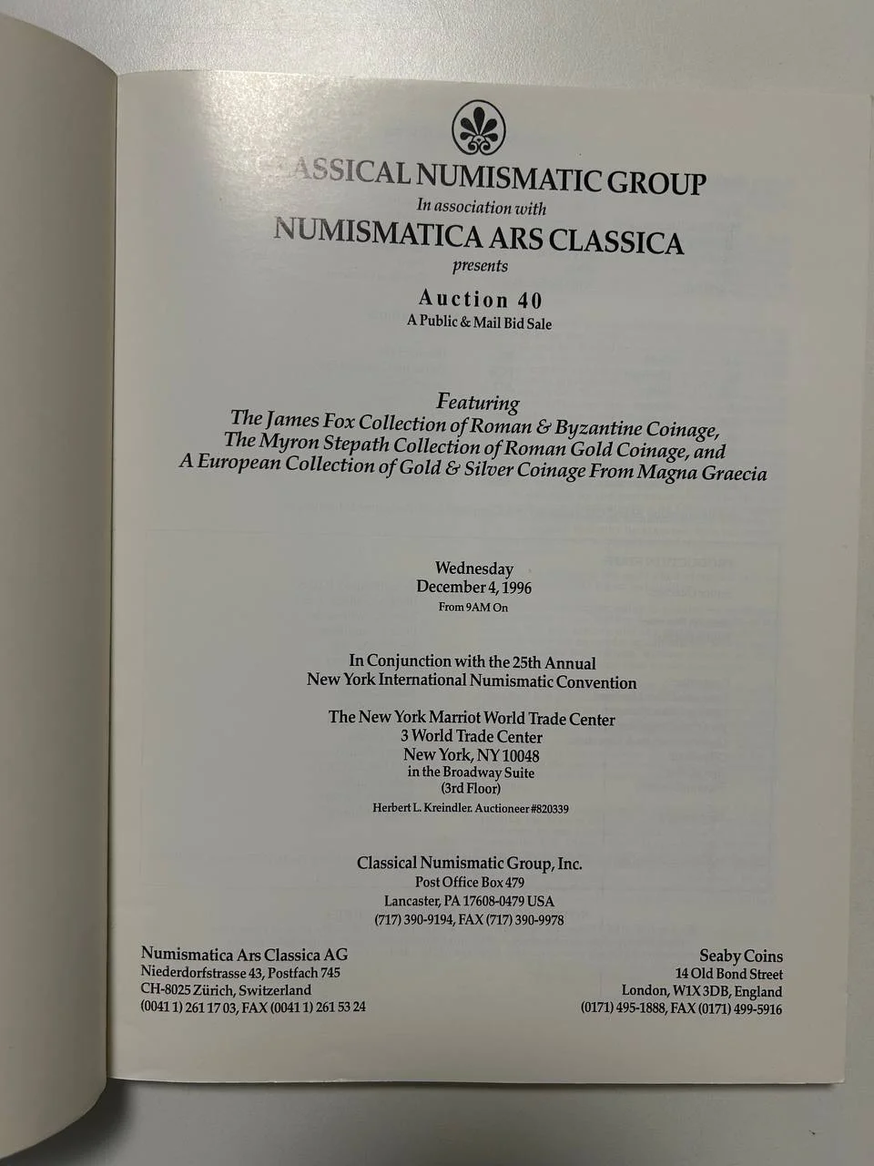 Каталог монет №40 Classical Numismatic Group & Numismatica ARS Classica 2012 USA - миниатюра 2