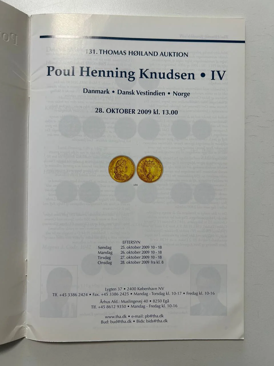 Каталог монет 131. THOMAS HOILAND ACTION Poul Henning Knudsen IV Danmark 28 October 2009 - миниатюра 2