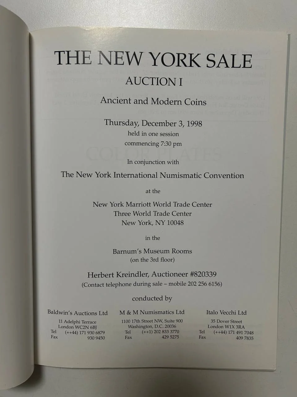 Каталог монет №1 The New York Sale 1998 Ancient coins USA - миниатюра 2