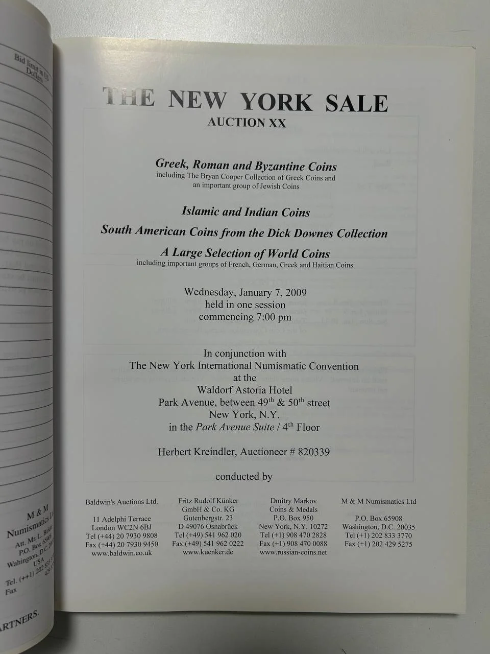Каталог монет №20 The New York Sale 2009 world coins USA - миниатюра 2