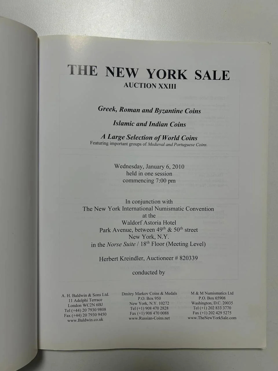 Каталог монет №23 The New York Sale 2010 world coins USA - миниатюра 2