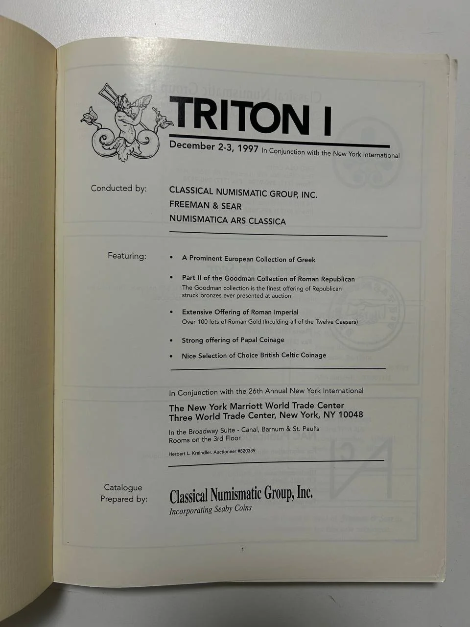 Каталог монет №1 Triton 1997 USA Classical Numismatic Group - миниатюра 2