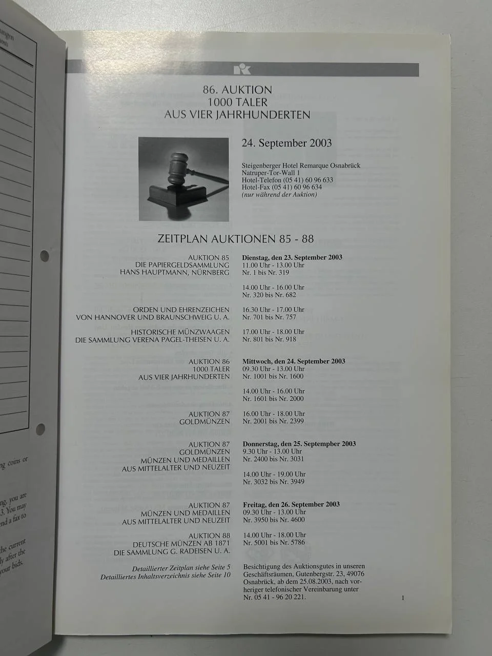 Каталог монет №86 аукцион Fritz Rudolf Kunker Аукцион 2003 - миниатюра 3