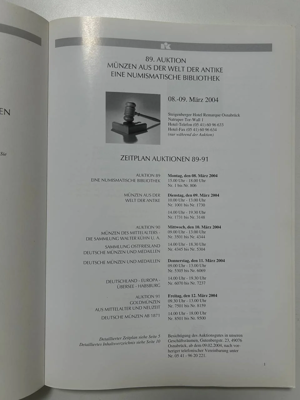 Каталог монет №89 аукцион Fritz Rudolf Kunker Аукцион 2004 - миниатюра 2
