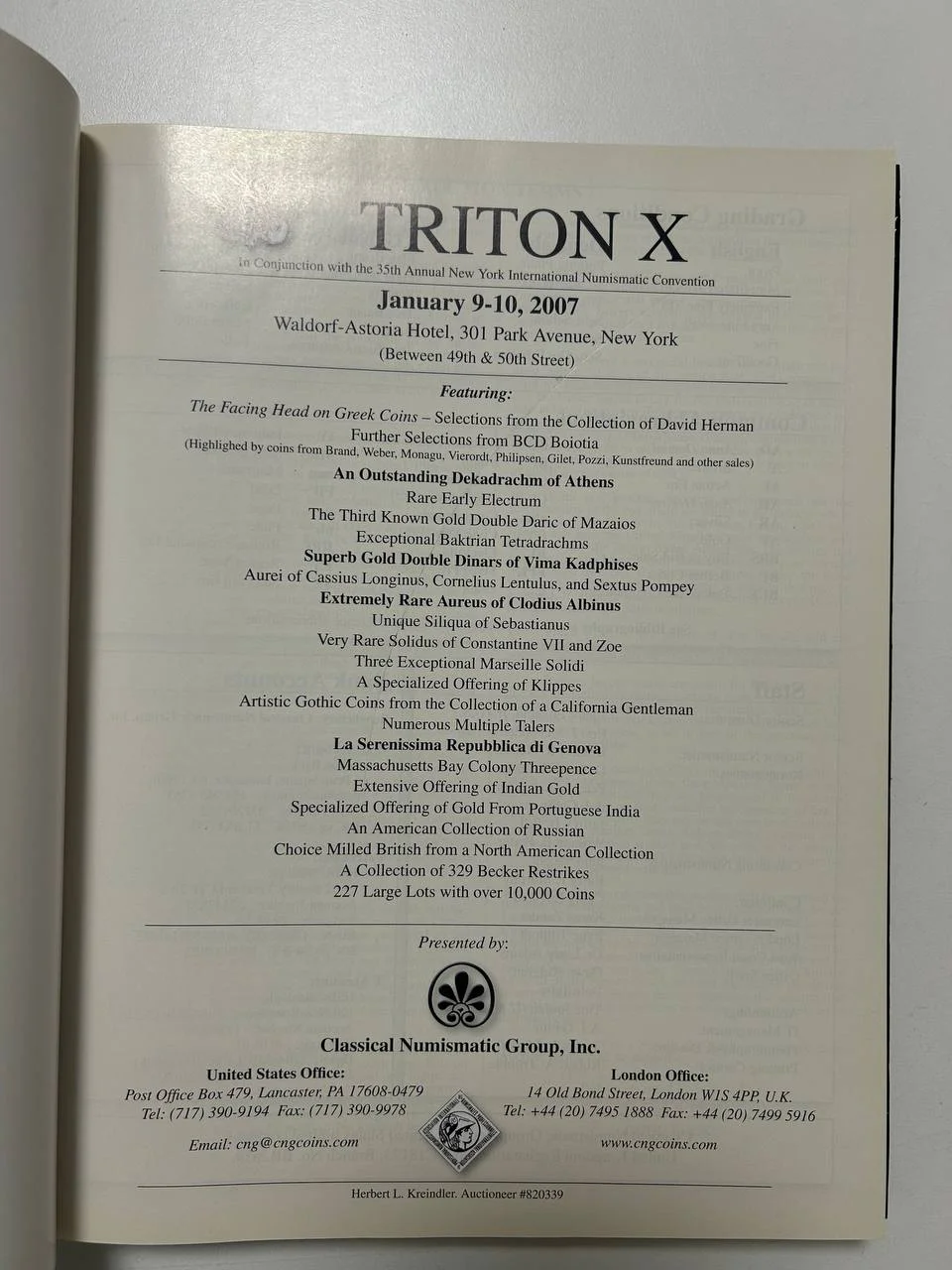 Каталог монет №10 Triton 2007 USA Classical Numismatic Group - миниатюра 3