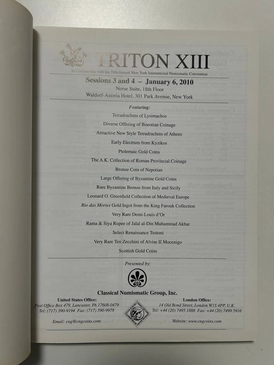 Каталог монет №13 Triton 2010 USA Classical Numismatic Group 3,4 - миниатюра 2