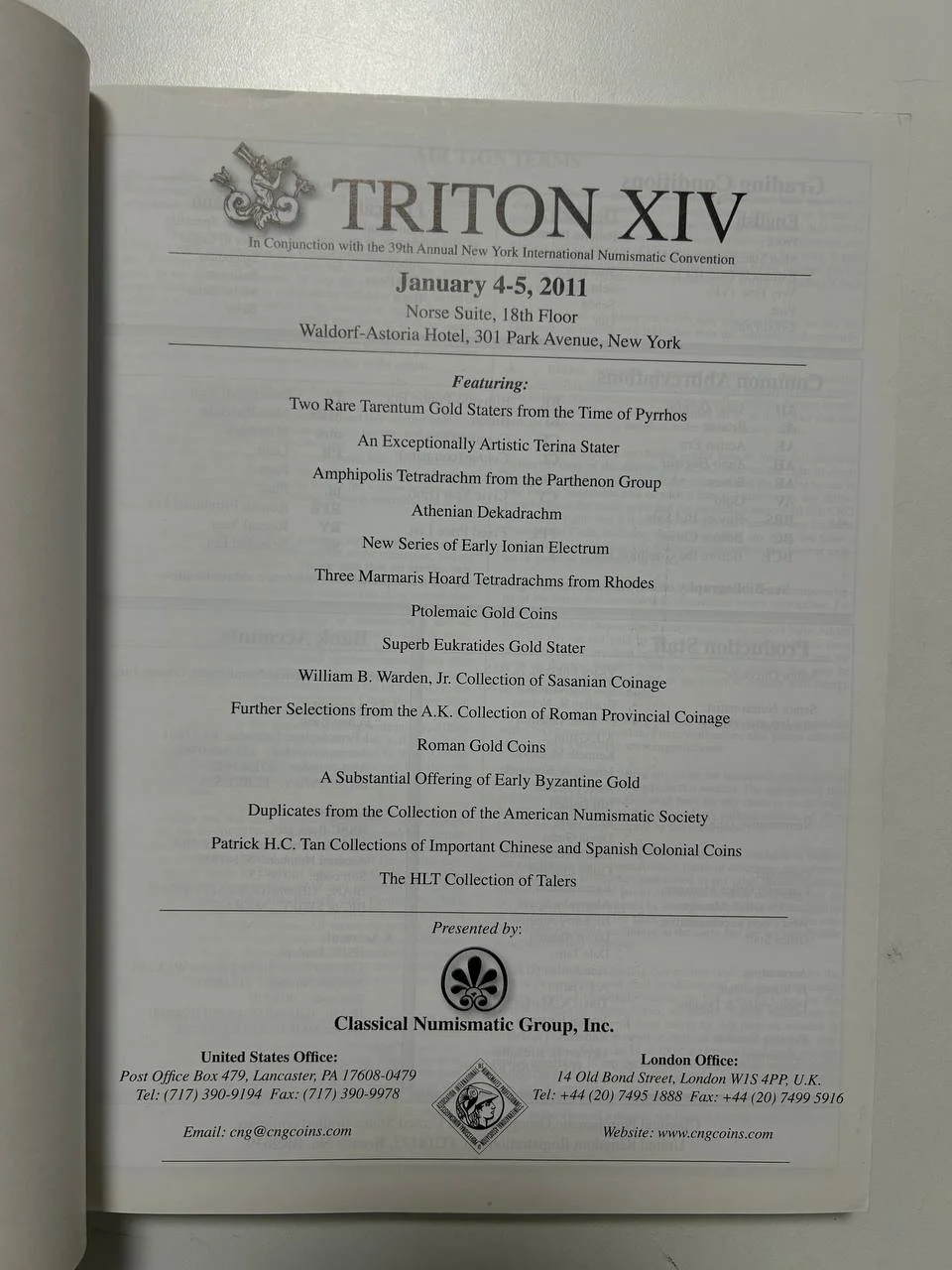 Каталог монет №14 Triton 2011 USA Classical Numismatic Group - миниатюра 2