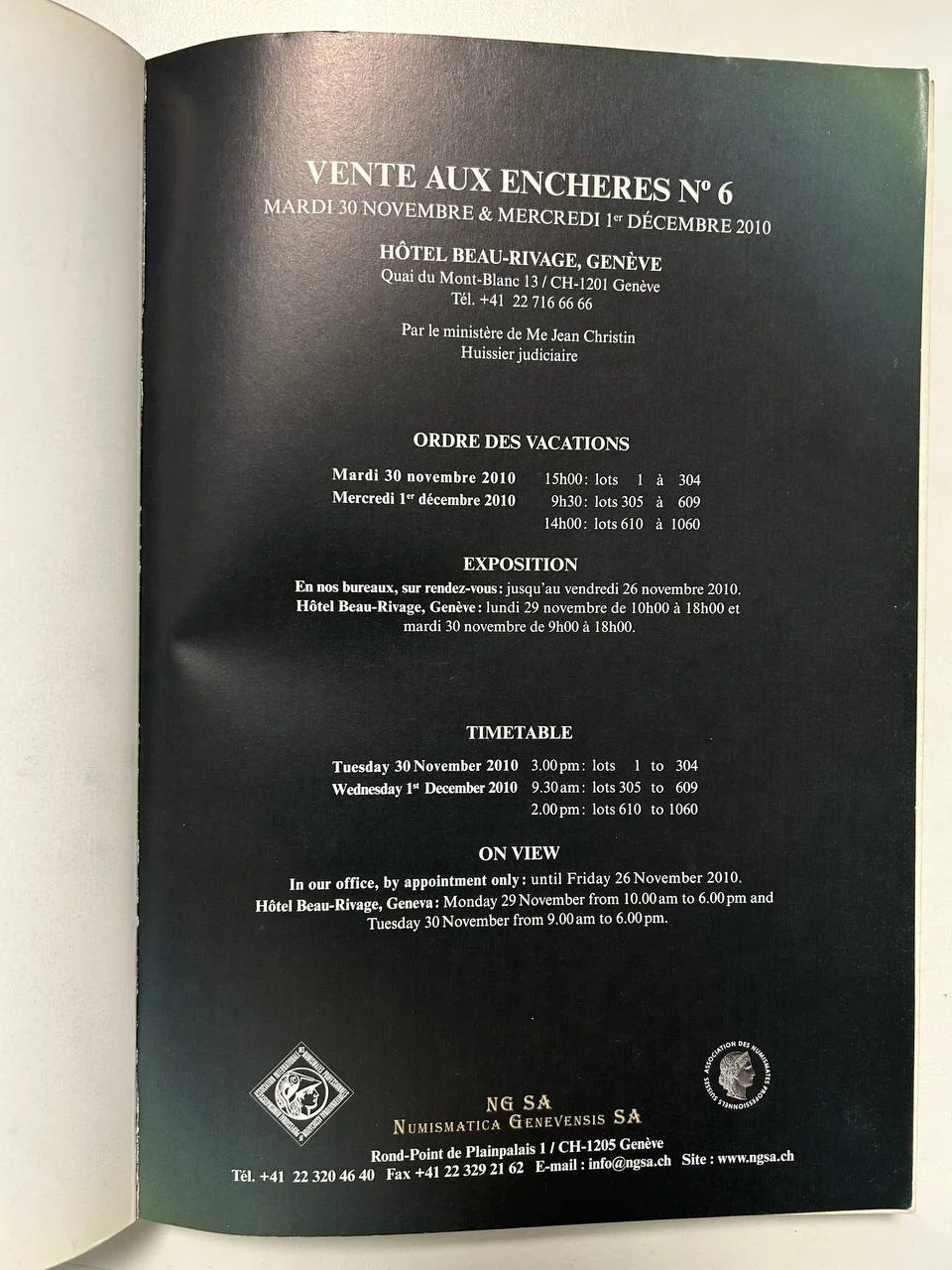 Каталог монет аукциона «Numismatica Genevensis SA», Женева 2010 г. - миниатюра 2