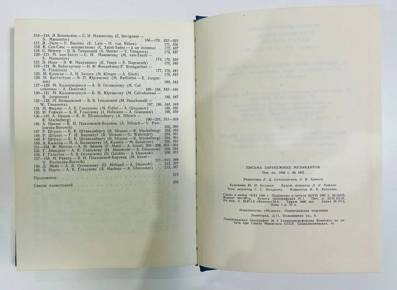 Книга Письма зарубежных музыкантов из русских архивов 1967 год - миниатюра 5
