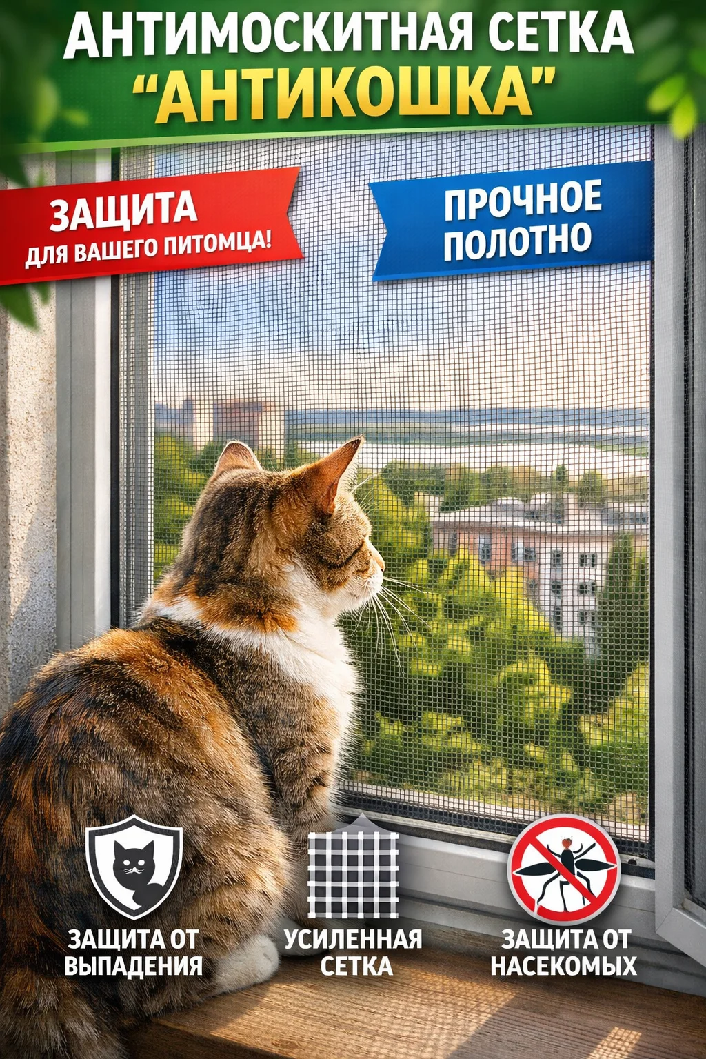 МОСКИТНЫЕ СЕТКИ АНТИПЫЛЬ АНТИКОШКА АНТИМОШКА - миниатюра 2