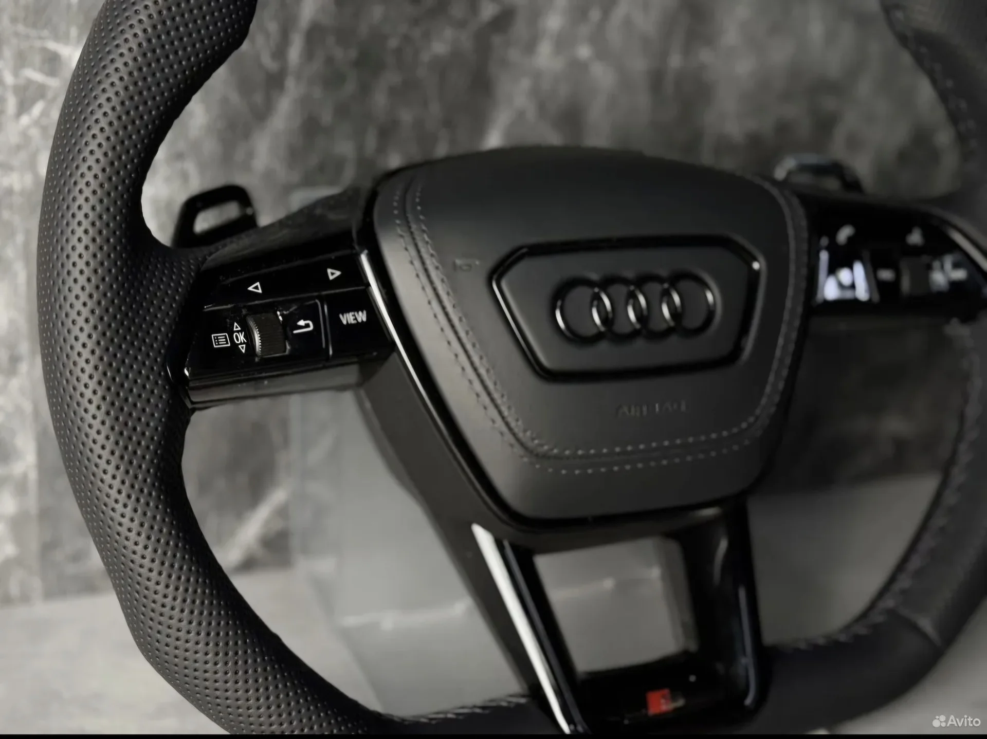 Руль audi с подогревом антихром - миниатюра 3