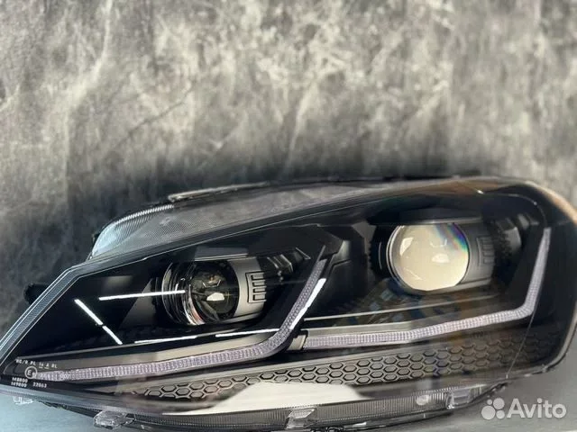 LED фары volkswagen golf 7 black - миниатюра 4