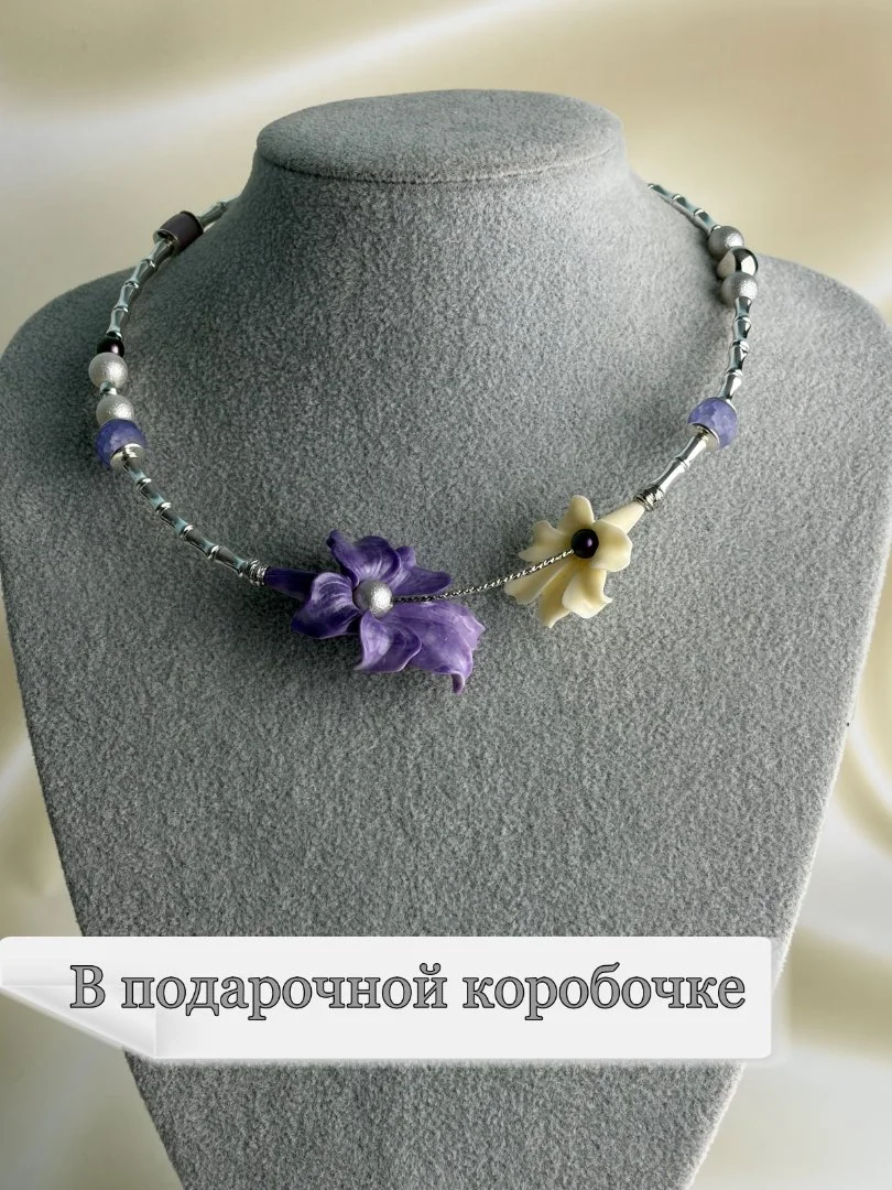 Колье с цветами - миниатюра 6