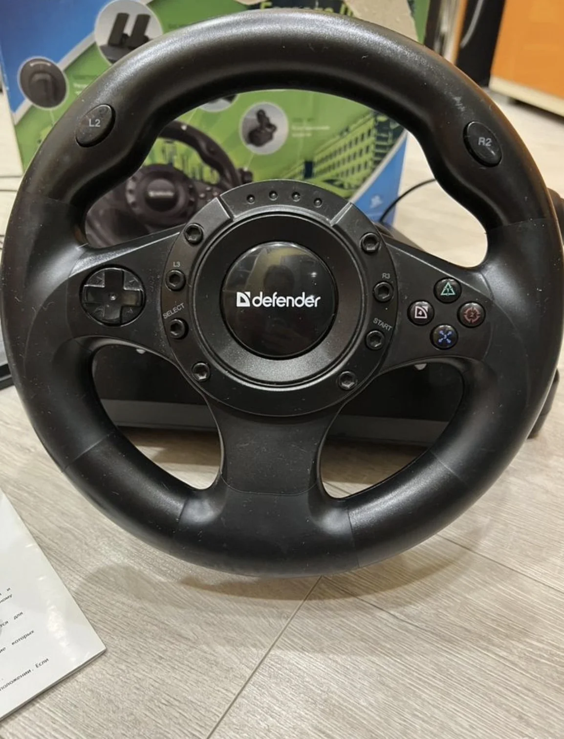 Игровой руль с педалями - миниатюра 3