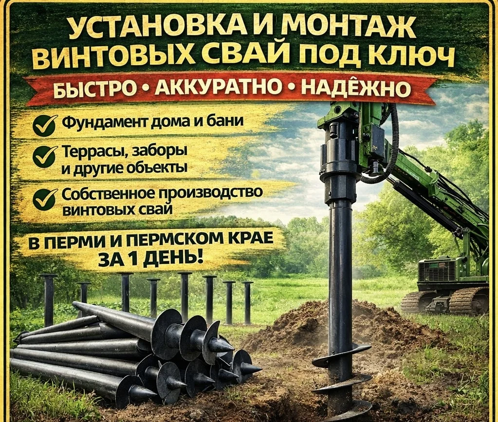 Фундамент на винтовых сваях за 1 день - изображение 1