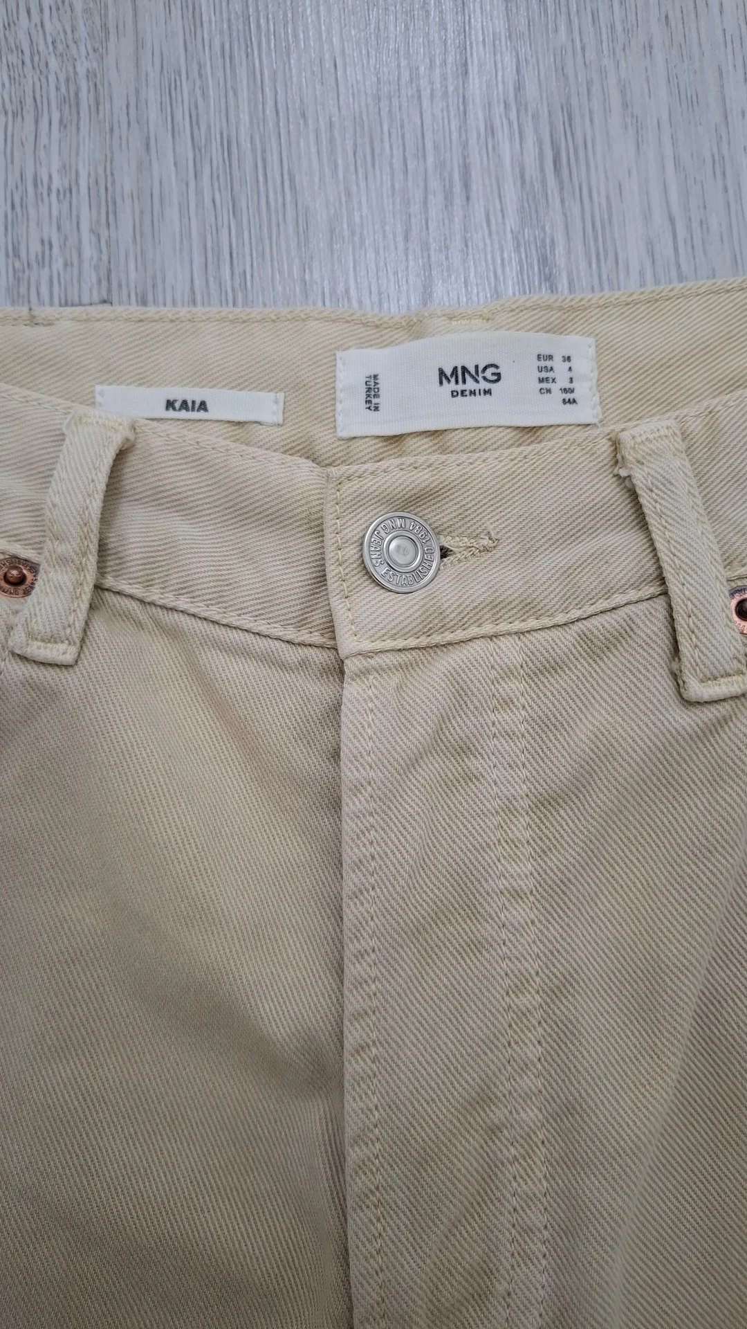Джинсы женские трубы, бежевые,бренд Mango,р.42-44 - миниатюра 3