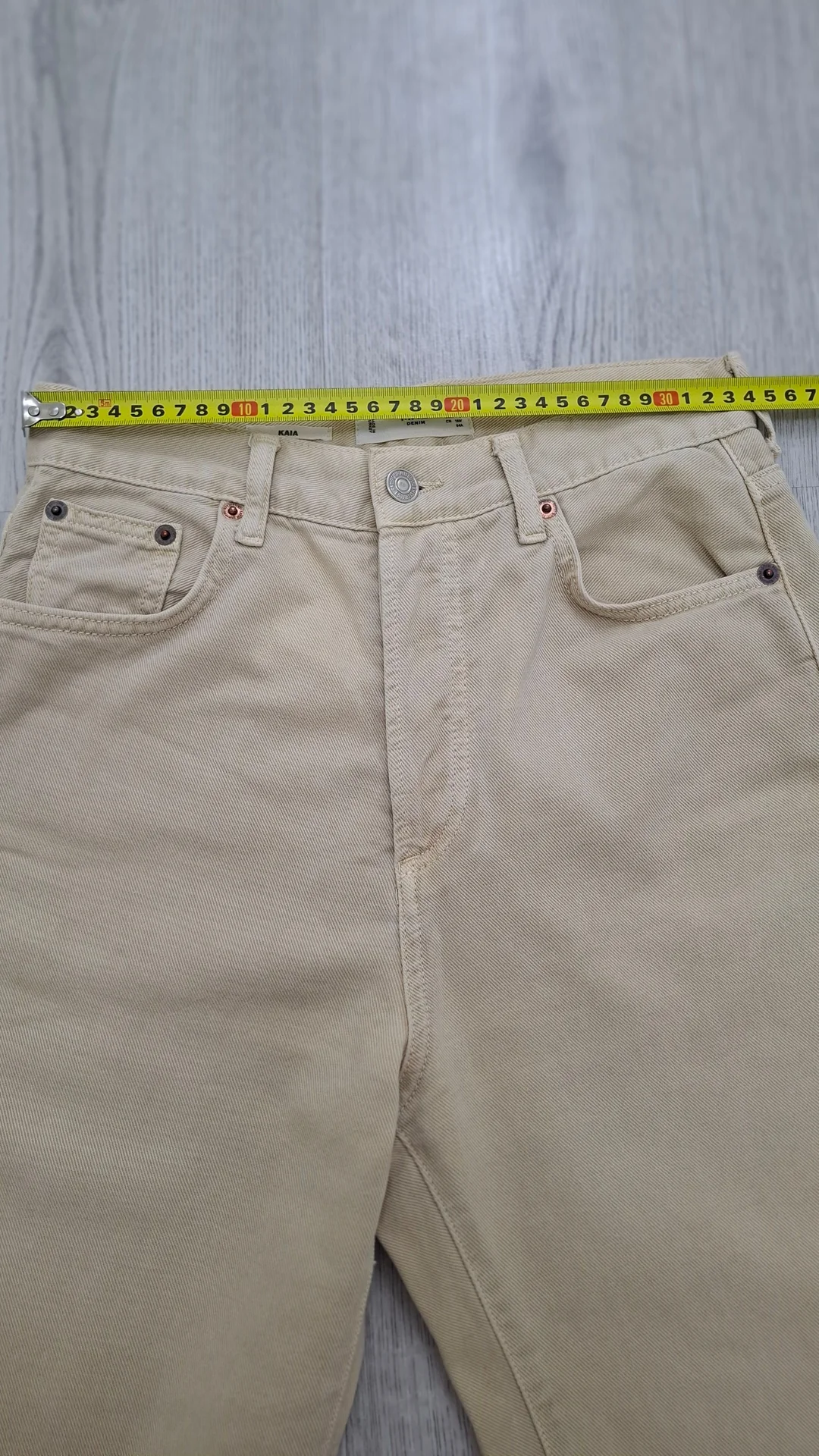 Джинсы женские трубы, бежевые,бренд Mango,р.42-44 - миниатюра 6