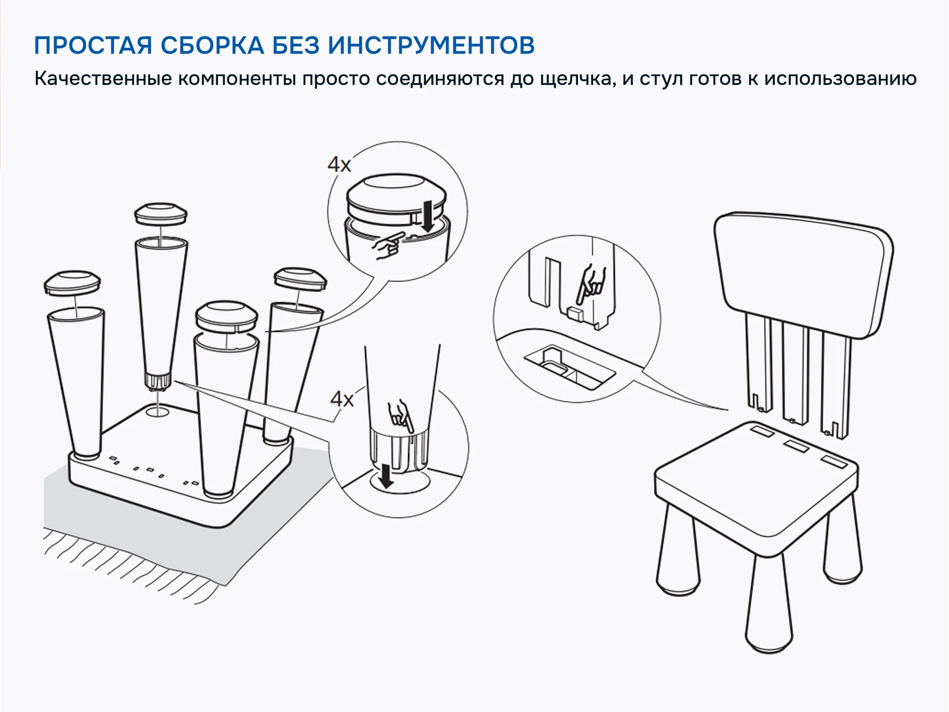 Детский стул маммут икеа, красный - миниатюра 6