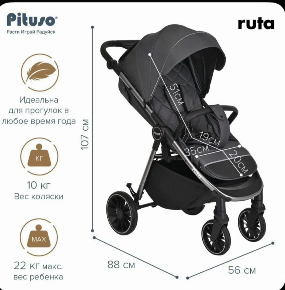 Коляска pituso ruta - миниатюра 3