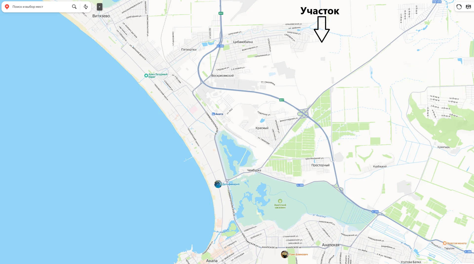 Участок 6,3 сот Цибанобалка, Анапский район - миниатюра 3
