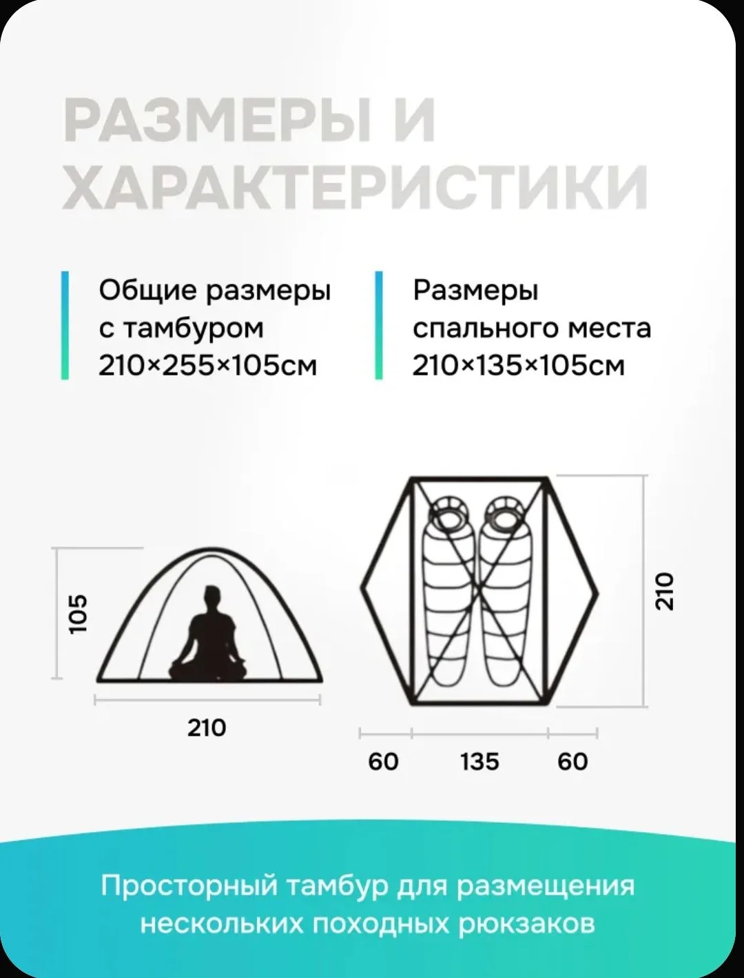 Палатка Naturehike Mongar 2 20d - миниатюра 3