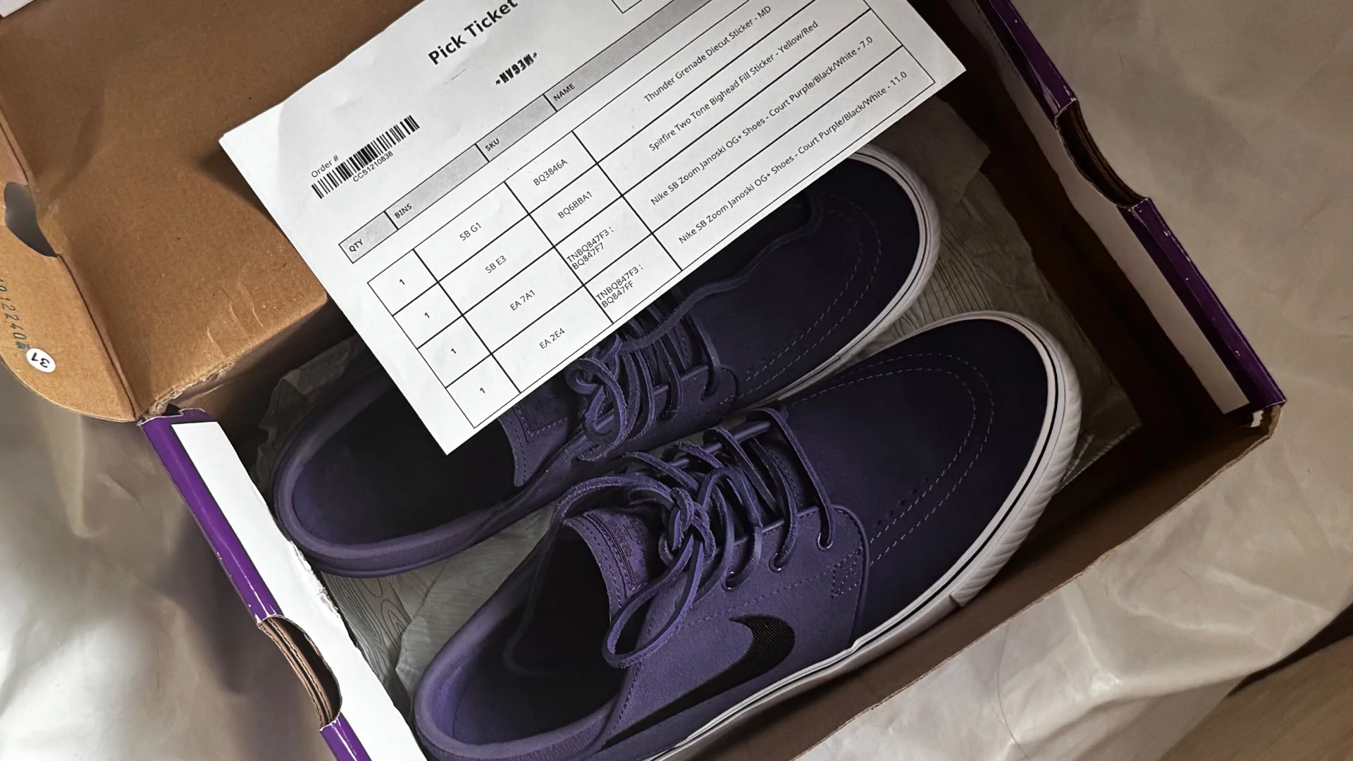 Nike SB zoom janoski OG+ фиолетовые замша 6uk - миниатюра 5