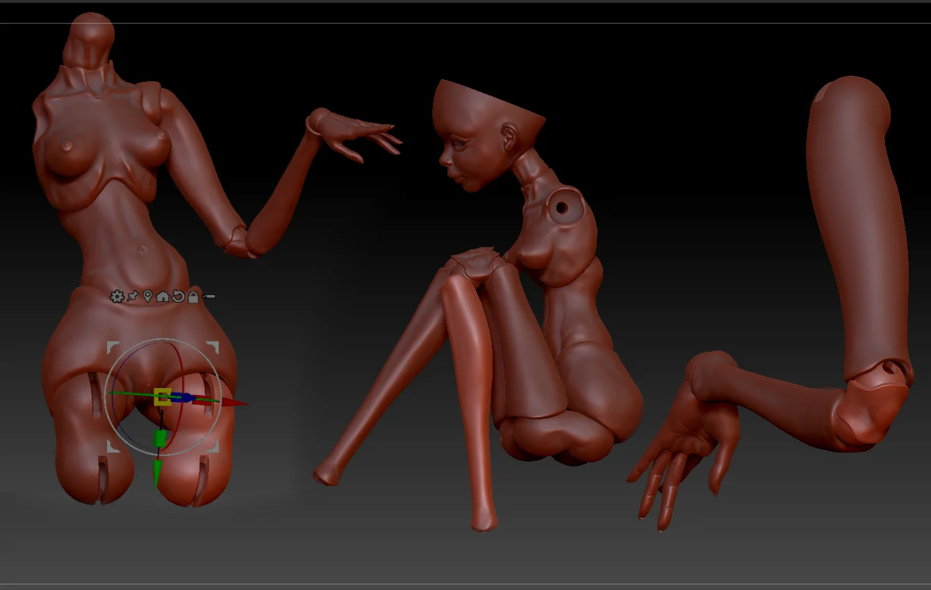 Разработка \ Моделирование 3d модели BJD БЖД кукол под печать - миниатюра 3