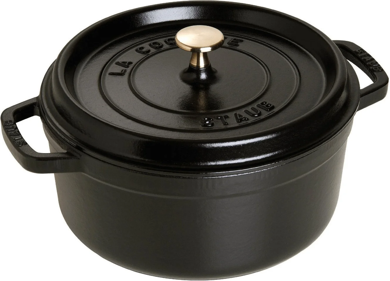 Жаровня Staub 24 см круглая черная - миниатюра 4