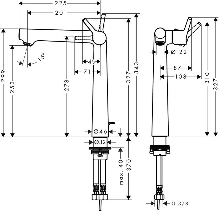 Смеситель для раковины hansgrohe Talis S 72115000 - миниатюра 2