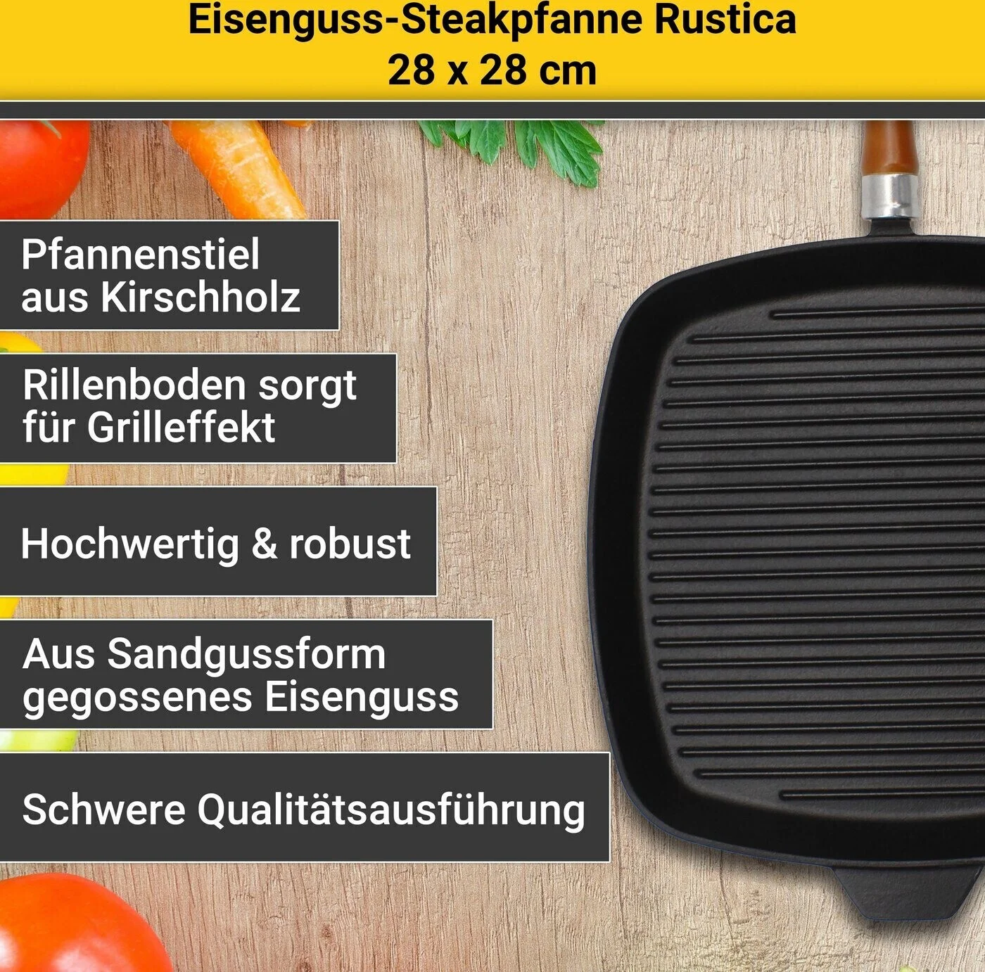 Сковорода-гриль Kruger Rustica 28 x 28 см - миниатюра 8