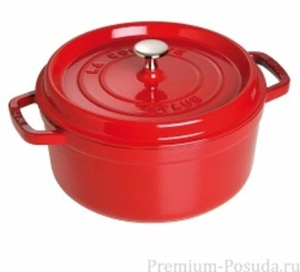 Жаровня Staub круглая 26 см, вишнево-красный - миниатюра 3
