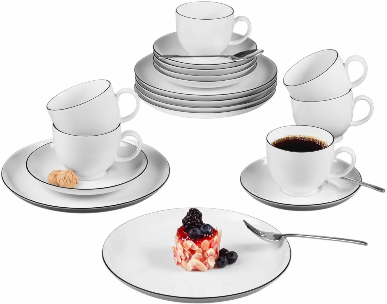 Кофейный сервиз Seltmann Weiden Lido Black Line - миниатюра 5