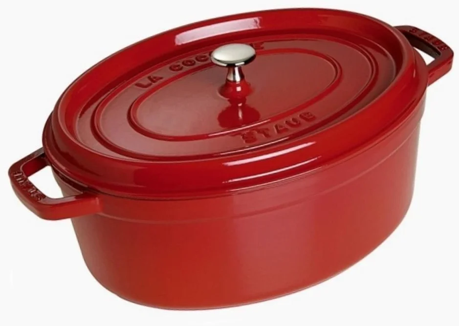 Жаровня Staub 33 x 28 см овальная вишнево-красная - изображение 1
