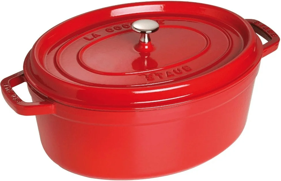 Жаровня Staub 33 x 28 см овальная вишнево-красная - миниатюра 2