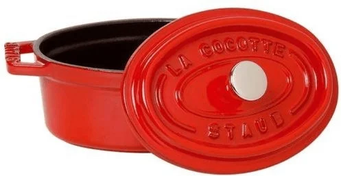 Жаровня Staub 33 x 28 см овальная вишнево-красная - миниатюра 3