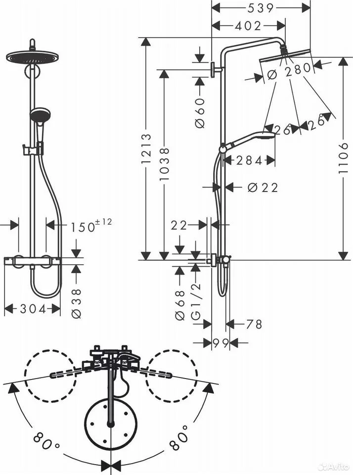 Душевая стстема hansgrohe 26891700 - миниатюра 3