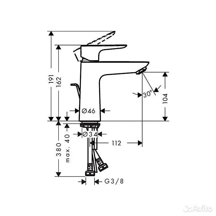 Смеситель Hansgrohe Talis E 110 (71710140) - миниатюра 3