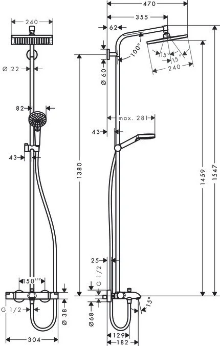 Душевая система Hansgrohe Crometta 27298000 - миниатюра 2