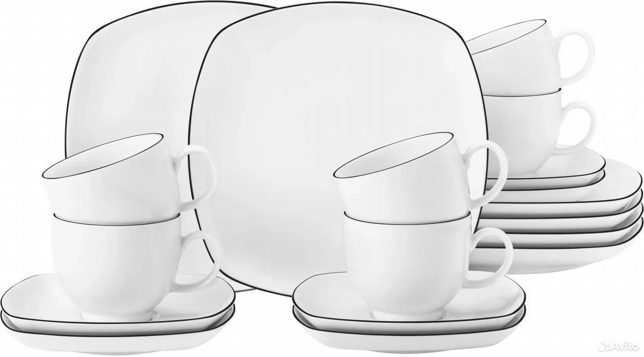 Кофейный сервиз Seltmann Weiden Lido Black Line - миниатюра 3